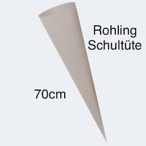 Papprohling Schultüte Pappe Füllung | 70 cm | Rohling Zuckertüte
