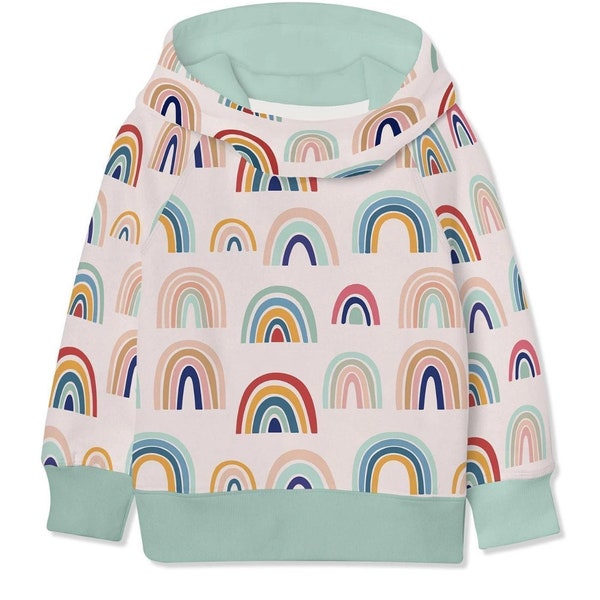 Hoodie Geschwister Outfit | Kinder Baby | Sweatshirt Regenbogen | Geschenk | Kindergarten Krippe| Mädchen Junge warmer Pullover