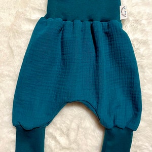 Muslin trousers 44-122 Pump pants wax pants baby children premature baby shorts spring spring summer Girl Boy Organic cotton image 4