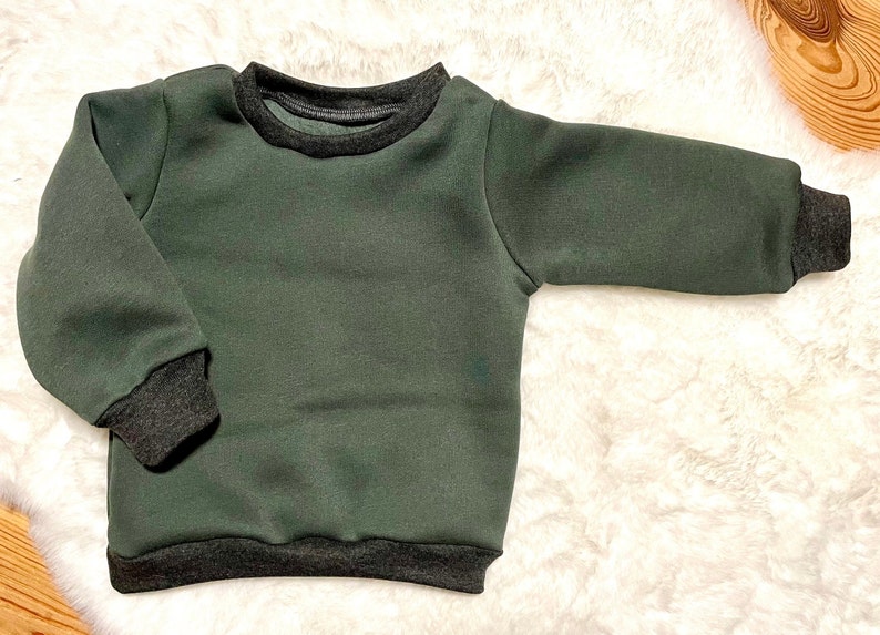 Sweat Sweater Child 146 Baby green fluffy handmade sweater Autumn Winter Gift Children's clothing Jogging suit child sweater image 2