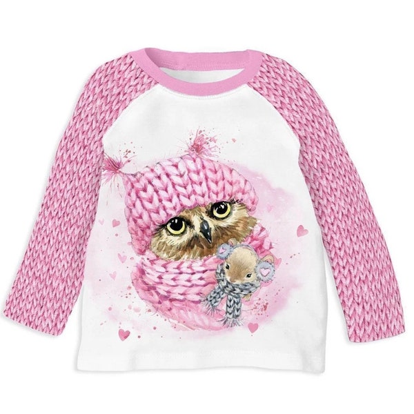 Pullover Eule Kinder | rosa Eulen Pulli | Kleidung Junge Mädchen | Baby | Sweatshirt | Kindergarten Krippe | Kinderkleidung