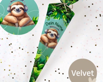 School bag sloth cute sloth Belmil cool wombat fabric | customizable name | Sugar cone girls boys | 70cm