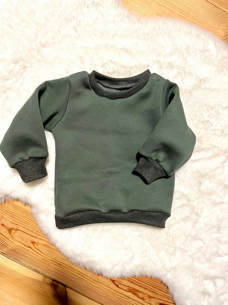 Sweat Sweater Child 146 Baby green fluffy handmade sweater Autumn Winter Gift Children's clothing Jogging suit child sweater image 1