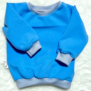 Basic Pullover 44-146 Jersey einfarbig Sweater Kinder Baby Sweatshirt Frühling Frühjahr Sommer Pulli Mädchen Jungen Übergang luftig türkis