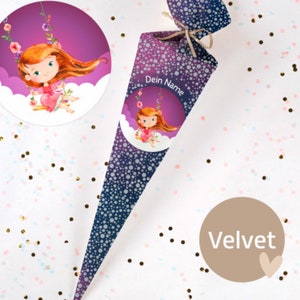 Schultüte Galaxy Bärlaxy Ergobag Schulranzen Prinzessin Sterne Weltall Elfe Fee  Stoff | Name | Zuckertüte Mädchen Jungen | 70cm