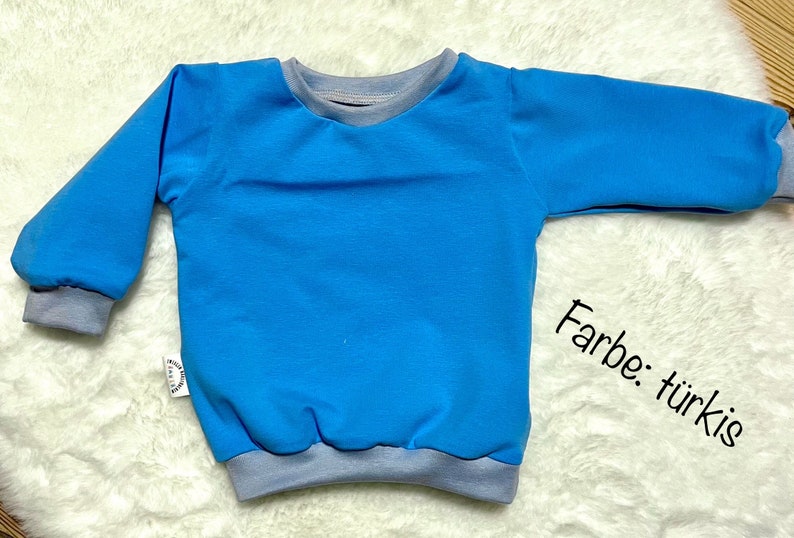 Basic Pullover 44-146 Jersey einfarbig Sweater Kinder Baby Sweatshirt Frühling Frühjahr Sommer Pulli Mädchen Jungen Übergang luftig Bild 2