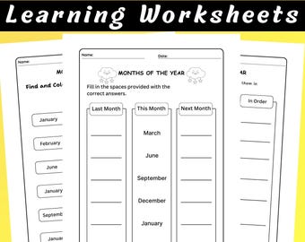 Hojas de trabajo sobre los meses del año: actividades imprimibles para jardín de infantes y primer grado (descarga en PDF)