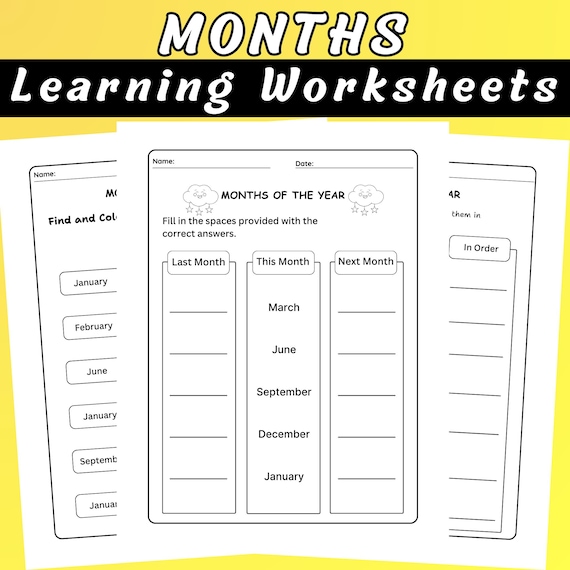 Months Of The Year Worksheets For Grade 1 Worksheets Master