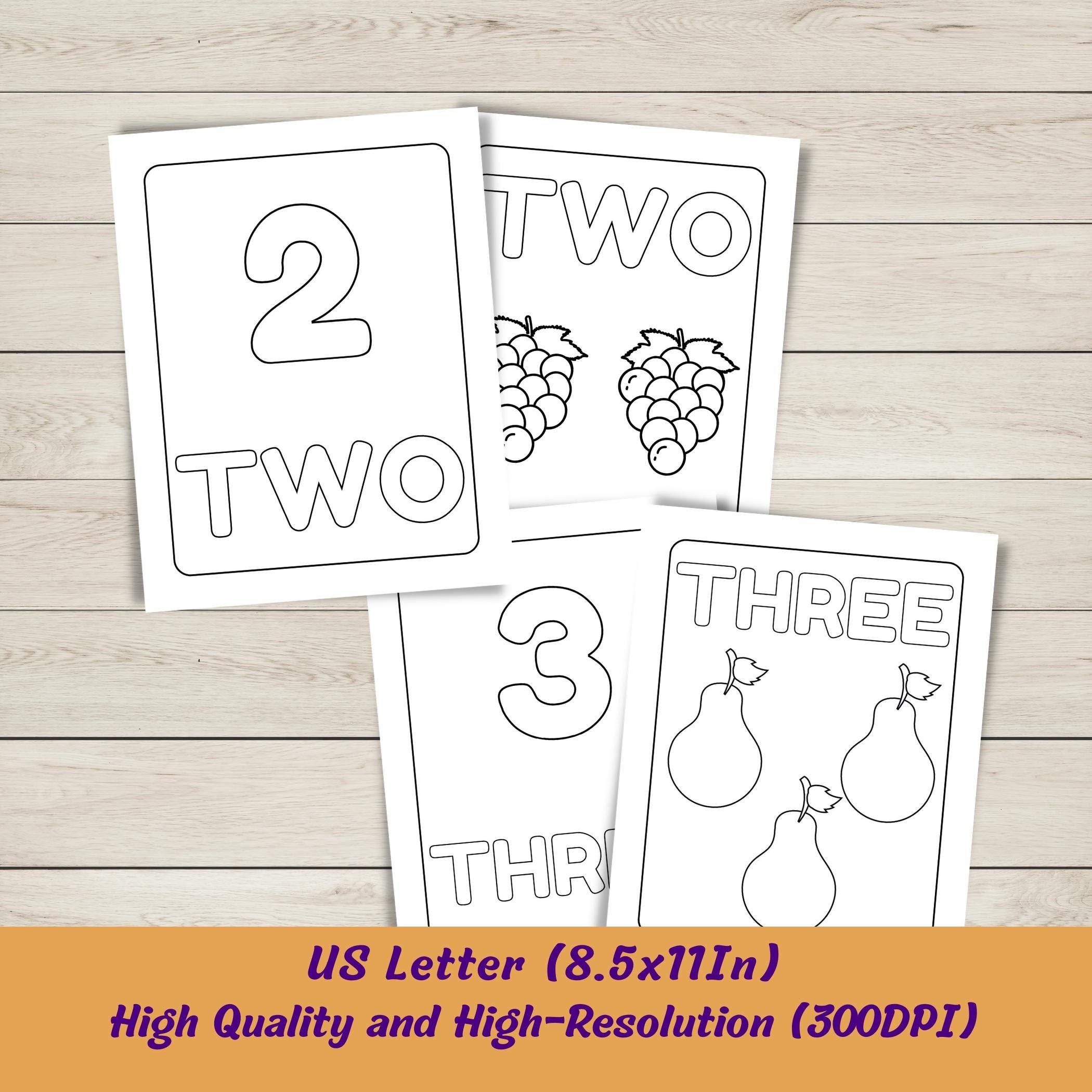 Numbers Coloring Pages for Preschool, Kindergarten and Homeschool