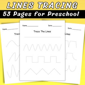 Hojas de trabajo de trazado de líneas: Práctica para preescolar y jardín de infantes (archivos PDF descargables)