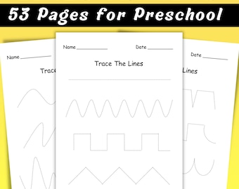Hojas de trabajo de trazado de líneas: Práctica para preescolar y jardín de infantes (archivos PDF descargables)