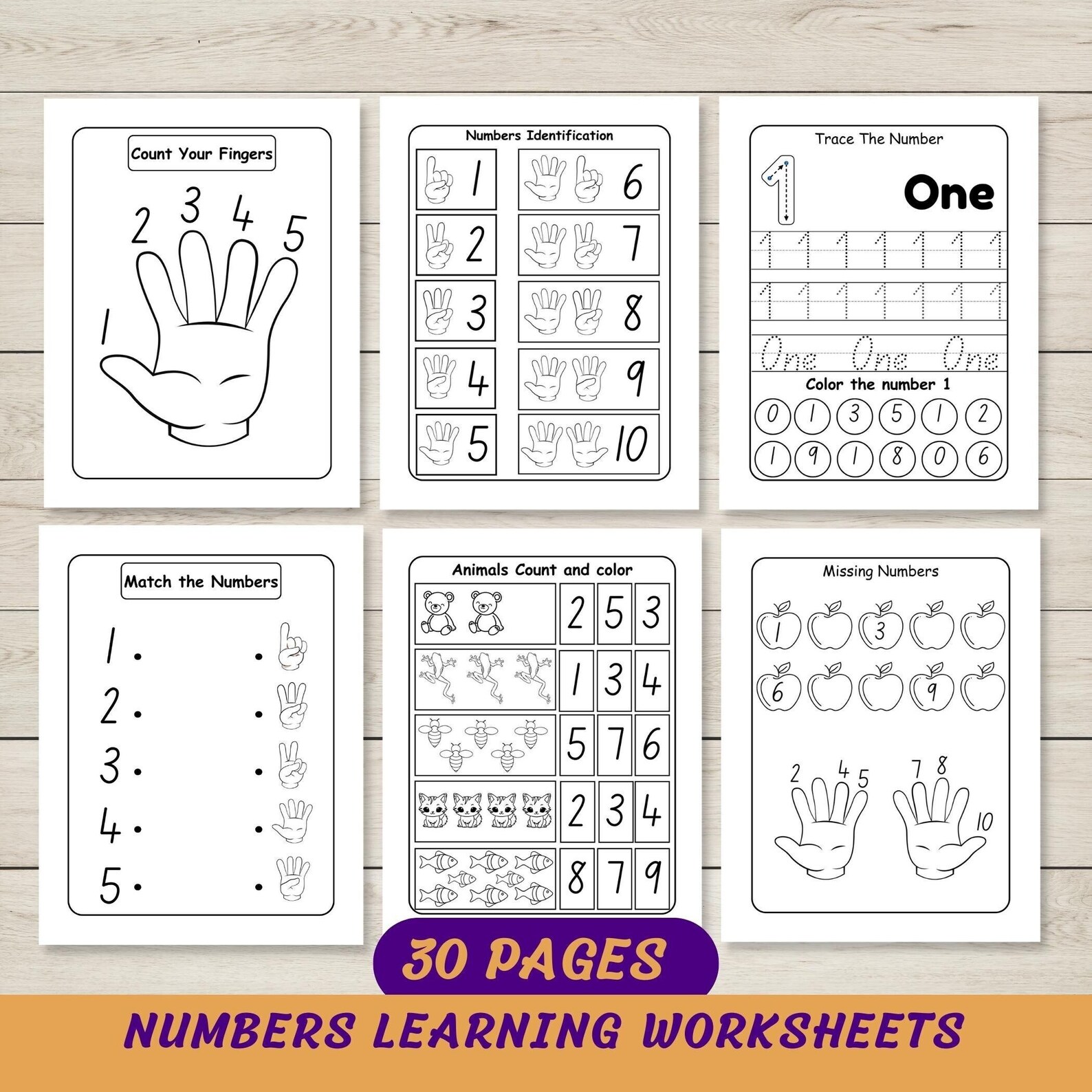 Preschool Numbers Learning Worksheets,tracing & Coloring Numbers ...