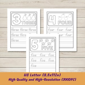 Number Words Tracing Worksheets for Kids,numbers in Letters Writing ...