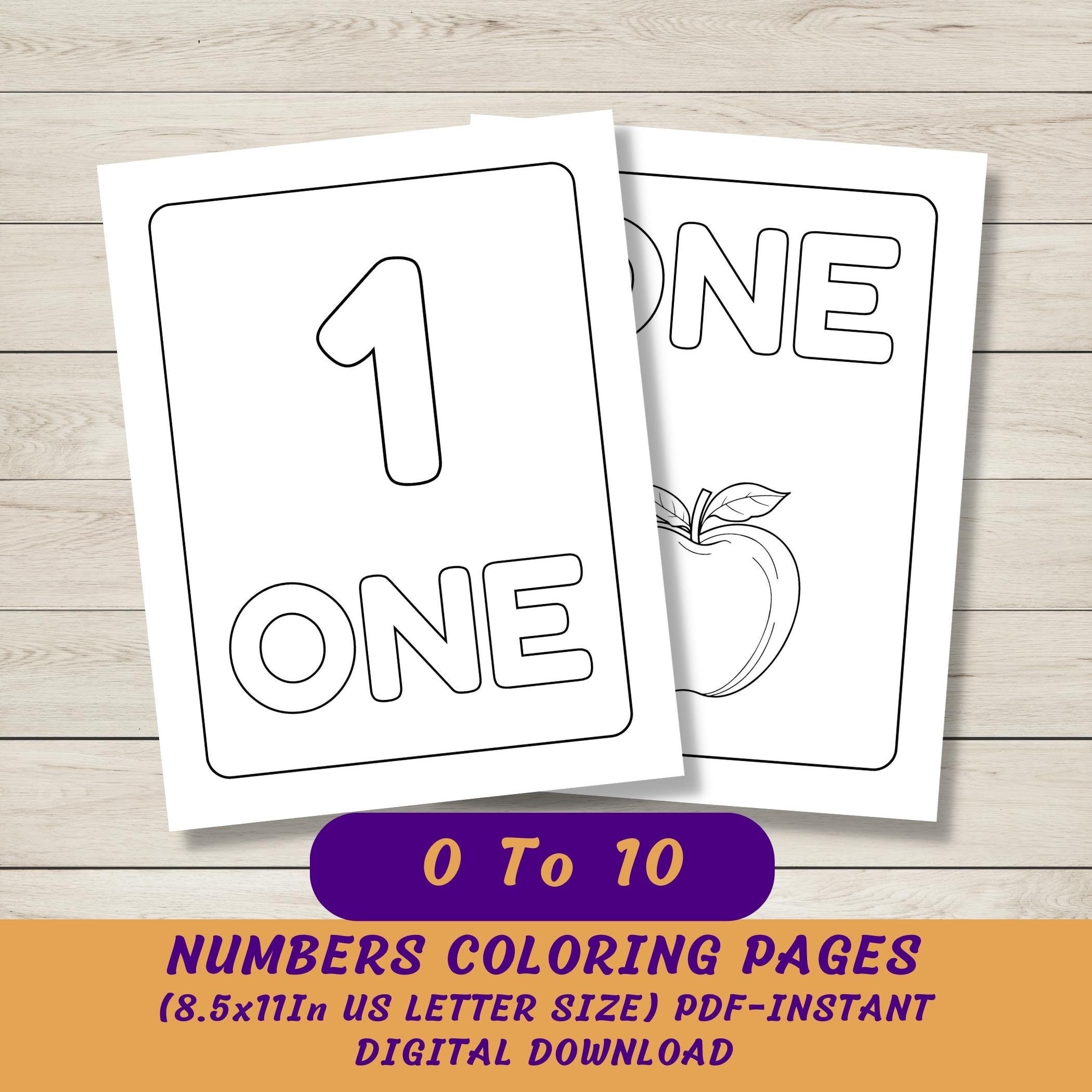 Numbers Coloring Pages for Preschool, Kindergarten and Homeschool