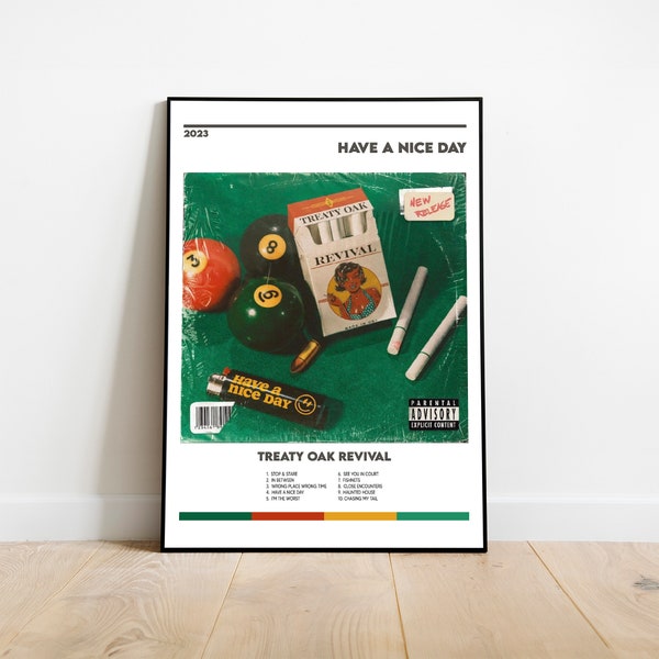 Treaty Oak Revival Have A Nice Day Album Cover Print Poster Minimalist Album Cover Poster, Album Prints, Digital Download