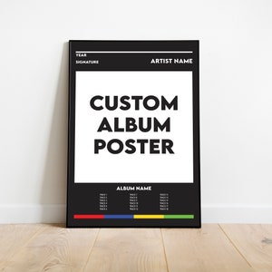 Custom Album Cover Art Print: Tracklist Poster (Digital Download)