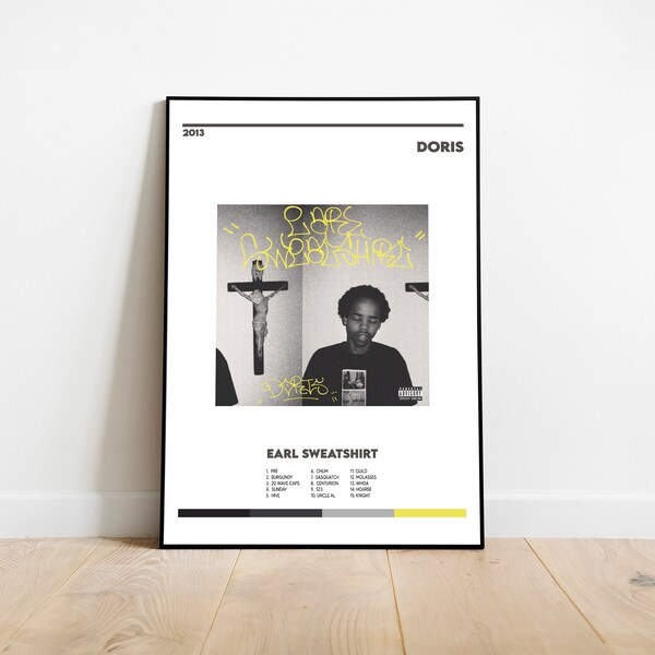 Earl Sweatshirt Doris Album Cover Print Poster Minimalist Album Cover Poster, Album Prints, Digital Download