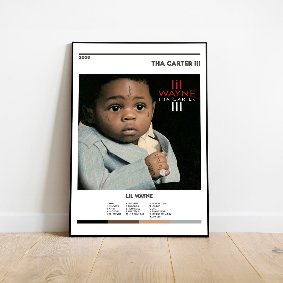 Lil Wayne Tha Carter III Album Cover Print Poster Minimalist Album Cover Poster, Album Prints