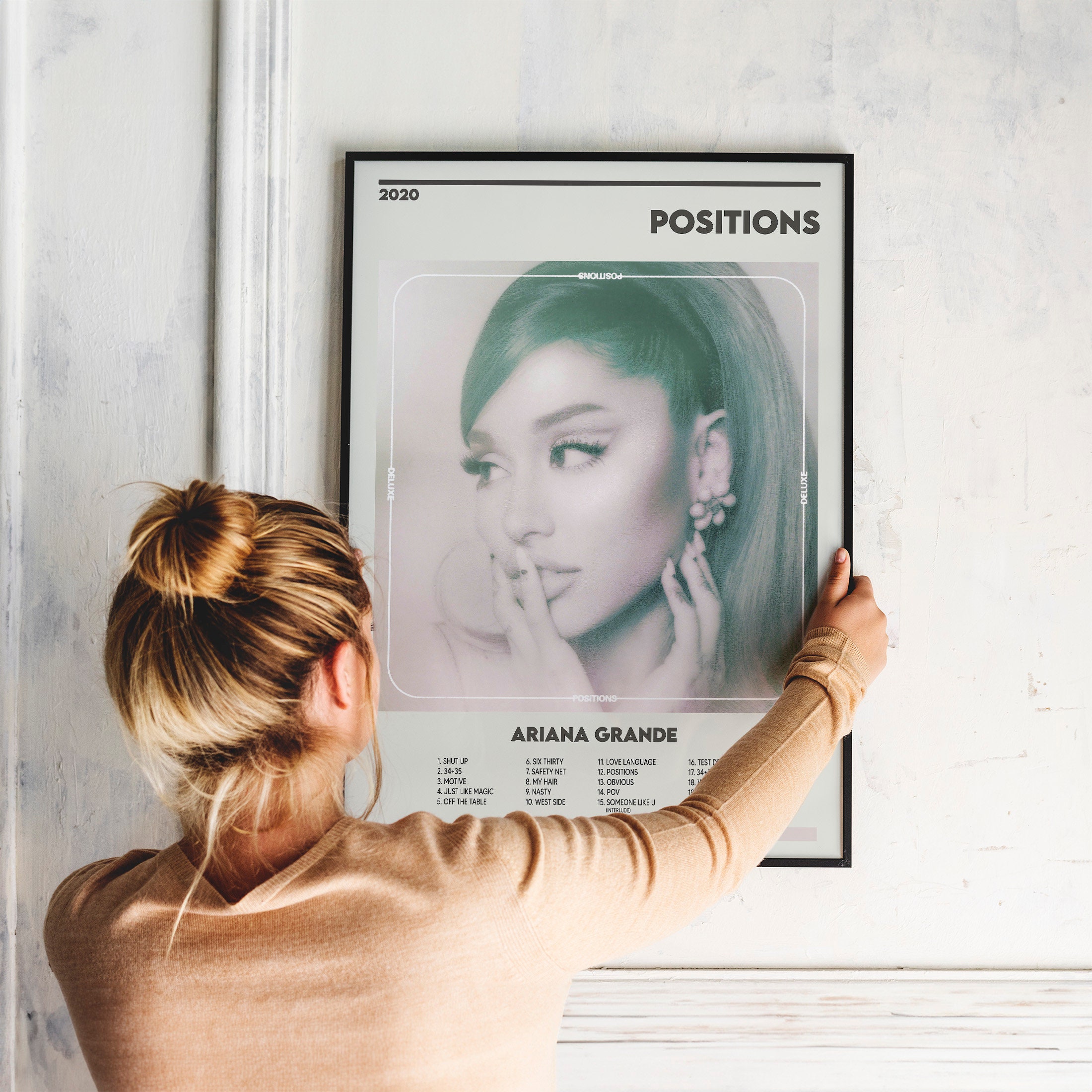 Ariana Positions Album Cover Poster, Minimalist Album Cover Poster sold