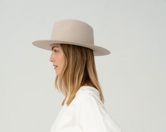 Fedora hat | Wide Brim Fedora | Rabbit fur felt hat | Handmade Hat | Headpiece | Millinery | Gift for her| Luxury premium| Sustainable gift