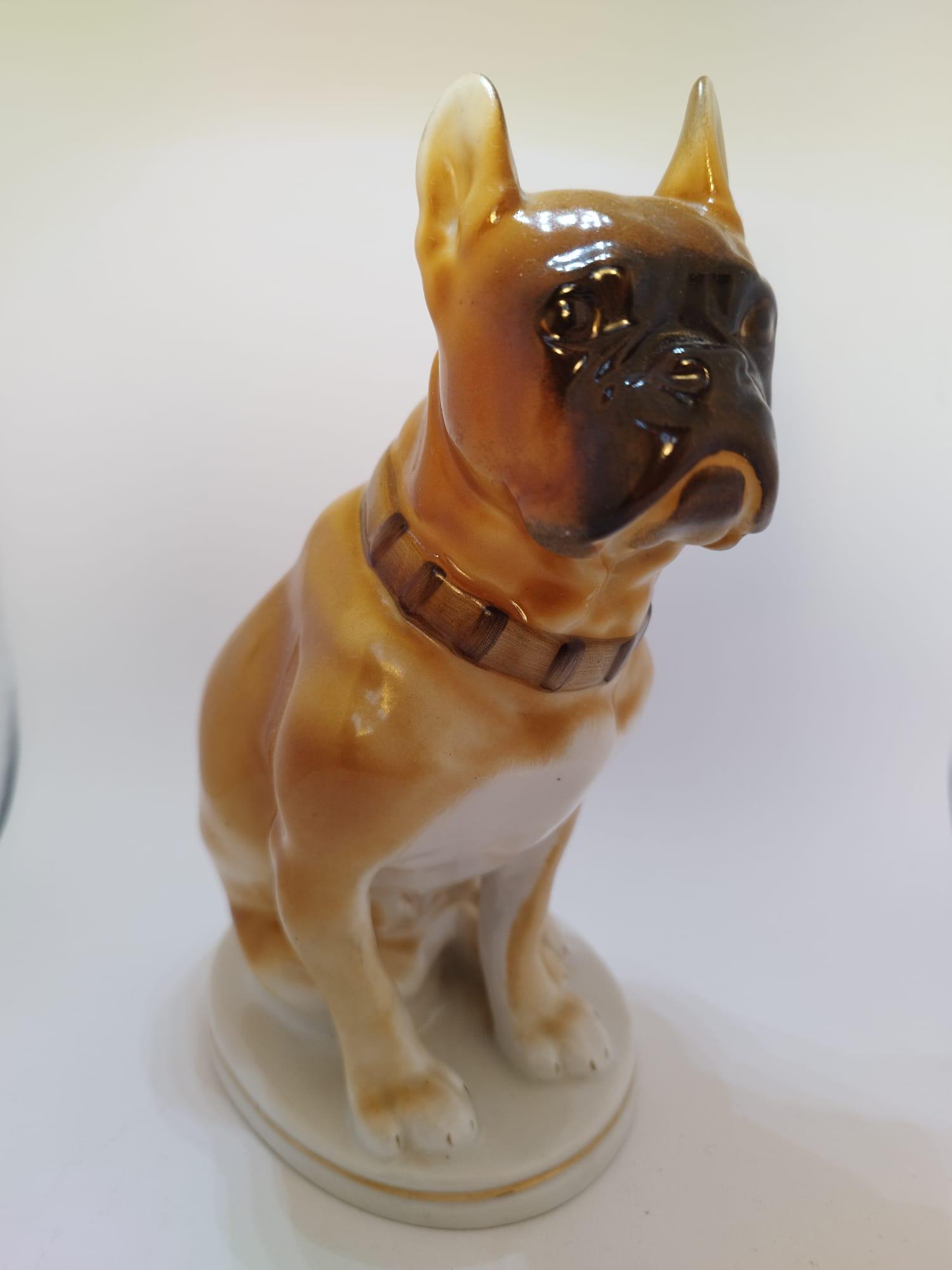 Statue chien bouledogue céramique L32 cm (Neu und originalverpackt) in