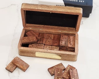 Personalised Wooden Domino Set, Engraved Keepsake Gift