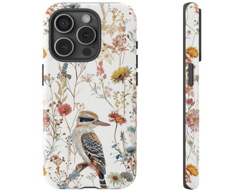 Wildflower Kookaburra iPhone Case | Samsung Case | Kookaburra Bird Tough Phone Case