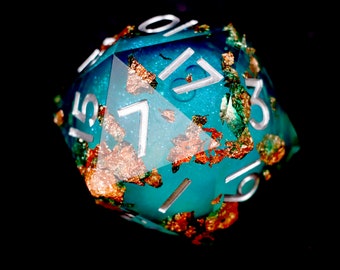 Jeu de dés bleu chonk D20 à noyau liquide pour jeux de rôle, jeu de dés géant d20 d & d, jeu de dés à noyau liquide, jeu de dés à noyau liquide