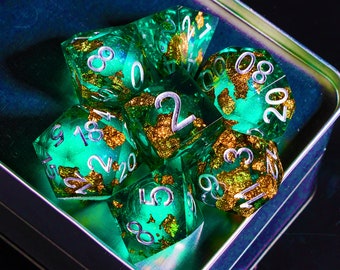 Foil dnd dice set liquid core for dnd gifts , Galaxy dungeons and dragons dice set dnd , Liquid core d20 d&d dice set , Resin dnd dice set