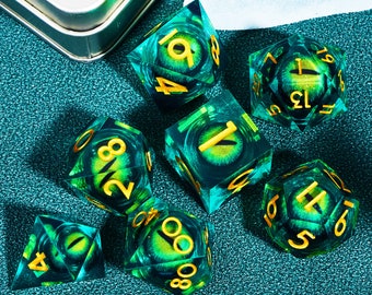 Dragon's Eye Liquid Core dnd dobbelstenen set, Liquid Core Dice Set voor D&D Fans en Perfect DND Gift, D20 Dnd Dice Liquid Core, d en d dobbelstenen