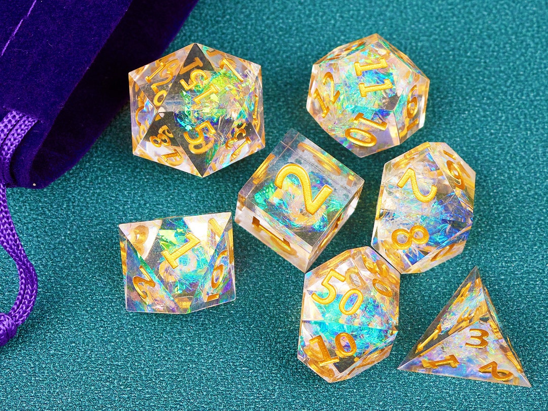 Jeu de dés en résine dnd pour jeux de rôle, jeu de dés à bords