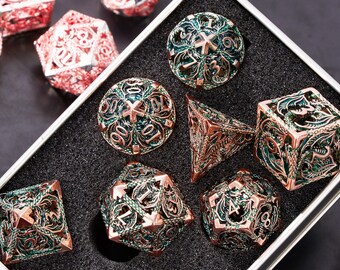 Metal hollow dnd dice set for role playing games , Metal hollow dragon d&d dice set for gift , Metal Dungeons and Dragons Dice Set Dnd