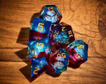 New Arrivals!! Dnd dice set liquid core for dnd gifts , Galaxy dungeons and dragons dice set dnd , Liquid core dnd dice set , D20 d&d dice