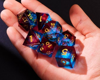 NEW ARRIVAL!!! Liquid core dnd dice set for role playing games , Galaxy dungeons and dragons dice set for dnd gifts , Sharp edge dice set