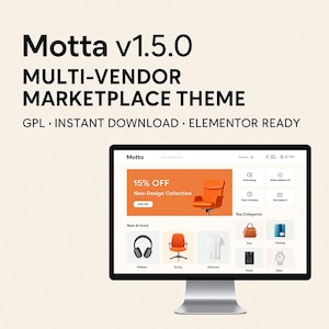 Motta v1.5.0 WordPress Theme latest version – Multi-Vendor Marketplace | Elementor Ready | WooCommerce | GPL | Digital Download