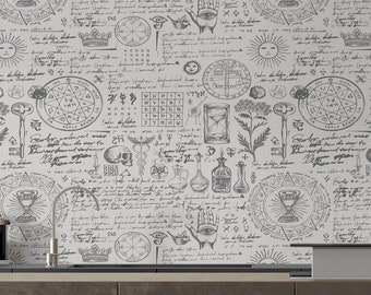 Mittelalterlicher Retro-Alkimi mit esoterischen und okkulten Symbolen, Medizin und Magie Themed Vektor-Hintergründen
