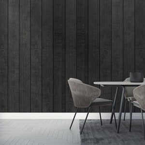 Schwarz Holz Zaun Textur Tapete, Holzoptik selbstklebende entfernbare Wandbild, Schälen und Stick, alte Planken Tapete