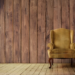 Carta da parati con texture in legno, murale con pannello effetto legno marrone scuro, carta da parati autoadesiva