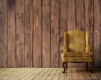 Peel and Stick Wood Texture Wallpaper, Dark Brown Wood Look Panel Wall Mural, Self Adhesive Wallpaper