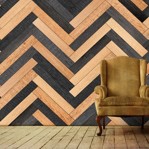 Schälen und kleben Holzstruktur Tapete, Traditionelles Wandbild, Wanddekor in Holzoptik
