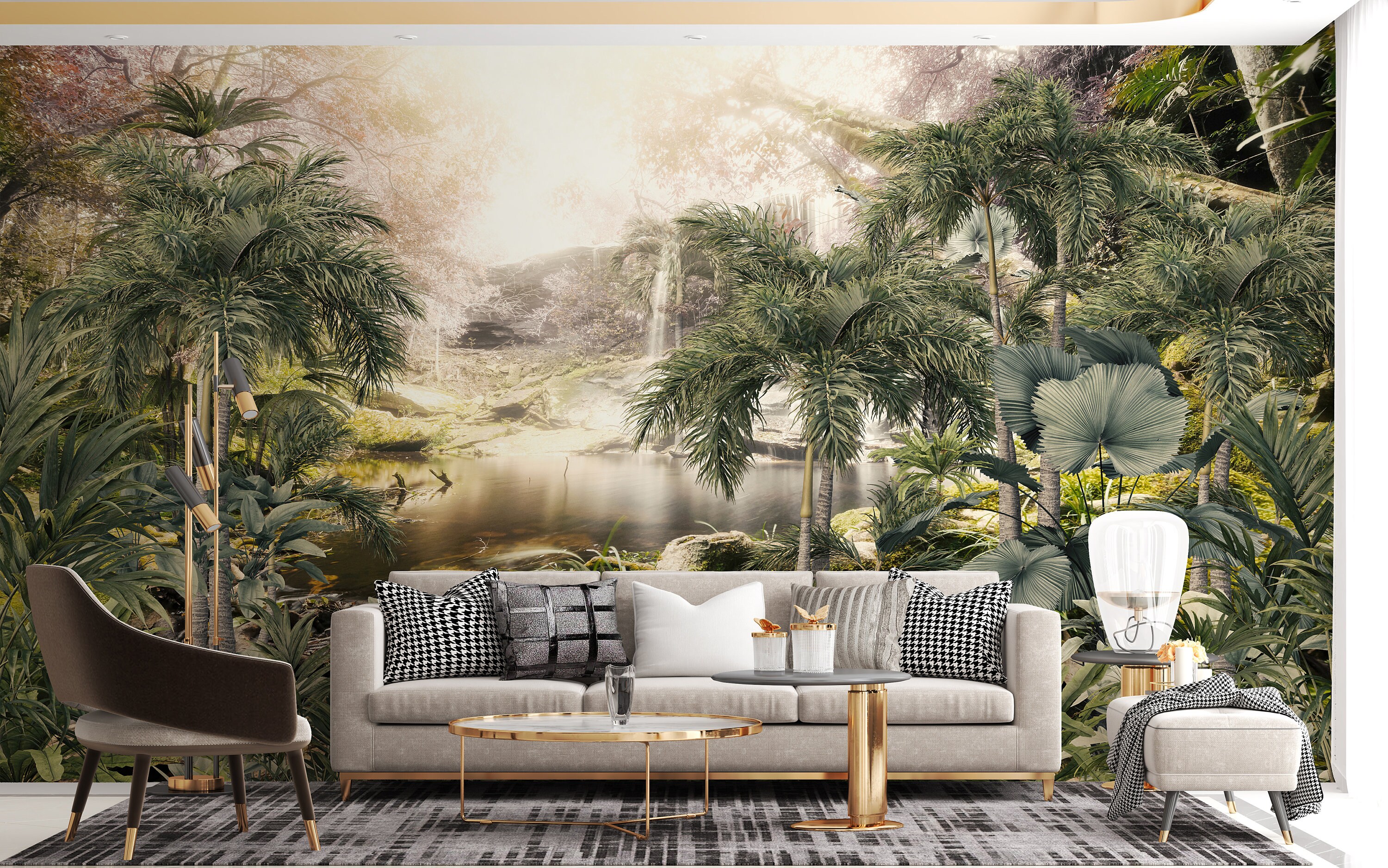 Jungle Wall Mural, Tropical Forest Wallpaper, Peel and Stick - Etsy
