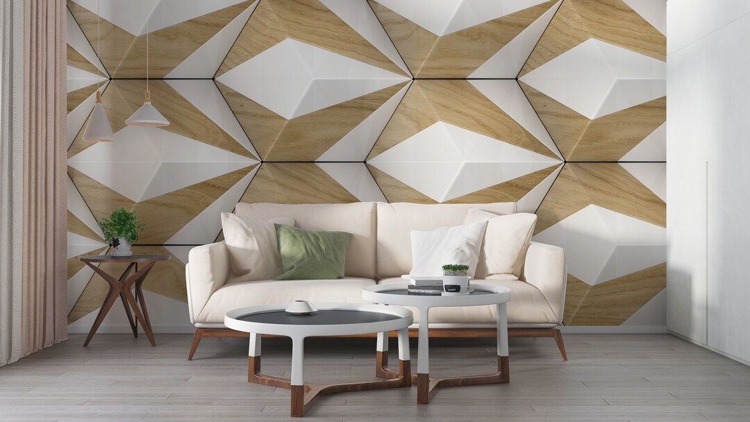 Wood Oak 3D Look Modern Wallpaper Realistic Wood Wall Mural - Etsy
