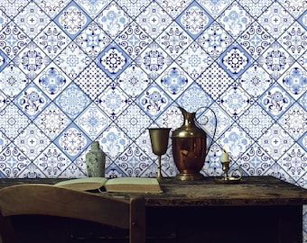 Traditionelle Azulejos Wandbild, selbstklebende portugiesische Fliesentapete, einfach anzubringen