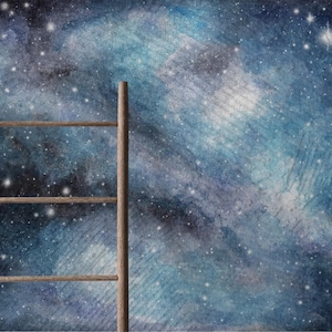 Carta da parati con cielo notturno cosmico, murale con cielo notturno e stelle spaziali