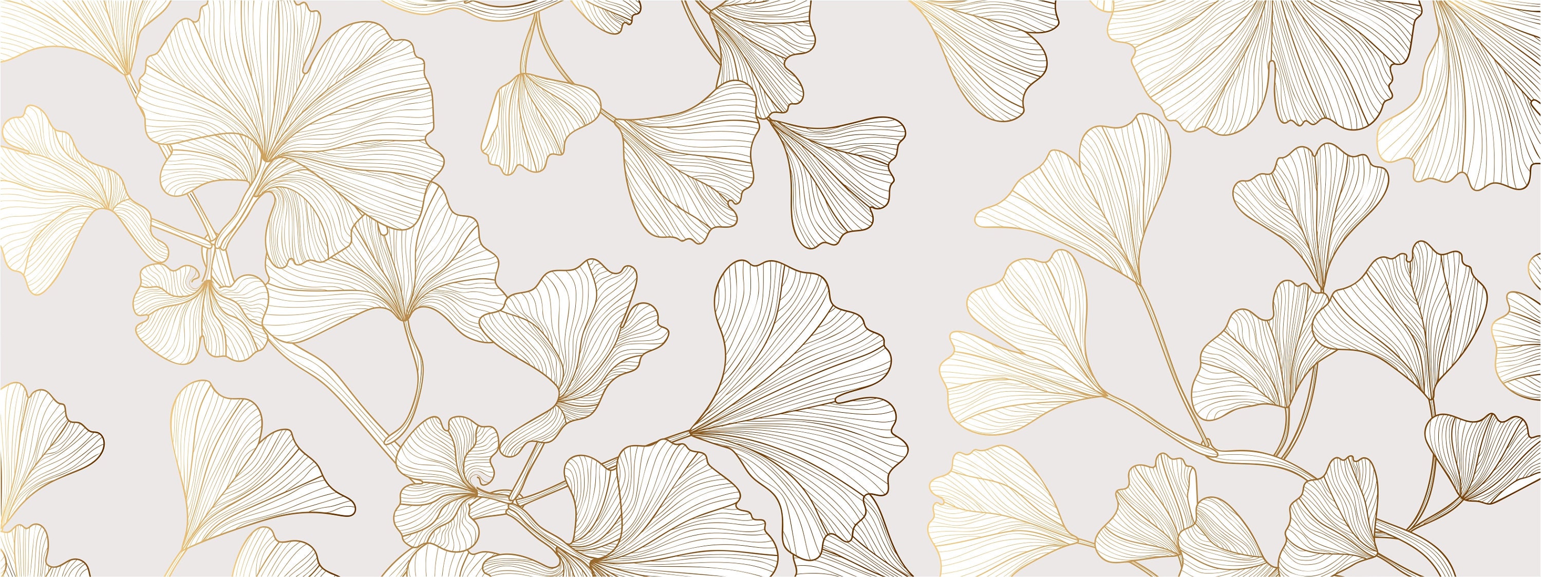 Ginkgo Biloba Wallpaper Luxury Gold Line Arts Peel and Stick - Etsy