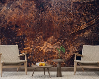 Noble Copper Metal Wallpaper, Copper Texture Peel and Stick, Rusty Copper Metal Wall Mural
