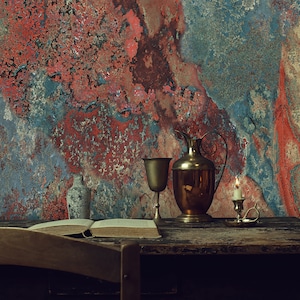 Peel Stick Rusty Plaster Wallpaper Multi Colored Rough Marble Look Wallpaper Wall Texture Background