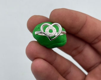 Handmade 925 Silver Heart Ring, Thailand Size 7