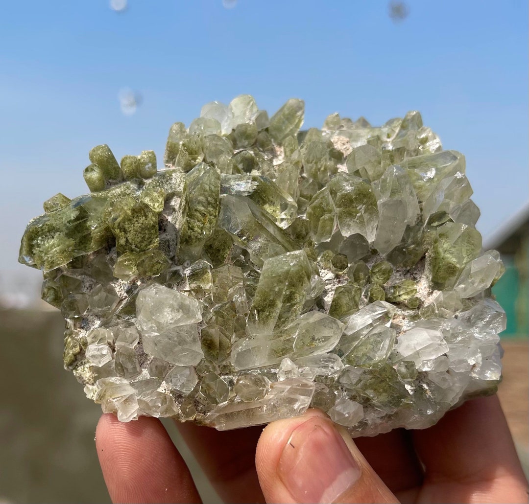 Brilliant Cluster Chlorine Quartz Crystal From Zhob Baluchistan