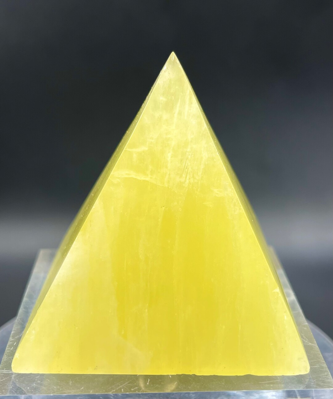 Triangular Pyramid Calcite 168.95gram Beautiful Natural Yellow Calcite Handmade Pyramid From ...
